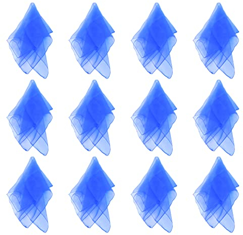Larcele 12 Pcs Square Dance Jonglieren Schals für Kinder Mädchen Party Aktivitäten Zubehör Dekoration WDSJ-02 (Dunkel Blau)