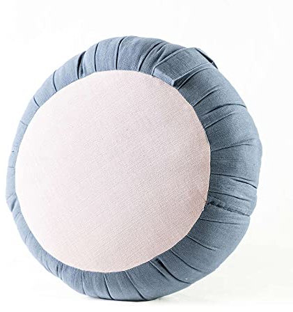 Aga's Own Zafu Meditationskissen – Premium Yoga-Kissen, Vielseitiger Bodensitz und Knieschutz, Authentisches Meditationszubehör, Organische Thai-Kapok (Grau_Multi)