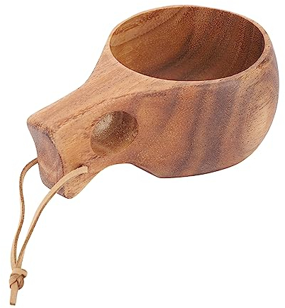 Tazza da Campeggio in Legno Tazza con Manico Finemente Lucidato Tazza da caffè Tazza da Latte Tazza Finlandese per Handy Cup Tazza da caffè da 220 Ml con Tazza per Bevande (1#)