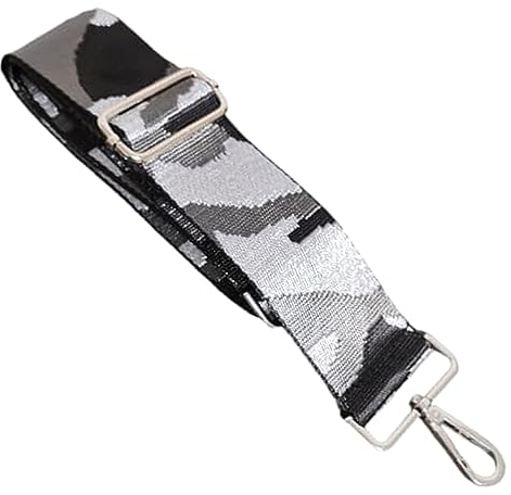Breiter Taschengurt Schultergurt Tragegurt 5cm Breite Tasche Schulterriemen für Crossbody Bag Gurt Camouflage (Schwarz/Dunkelgrau)