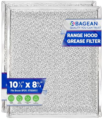 Bagean Stove Hood Vent Filter 10.5 x 8.75 97006931 Compatible with Broan Range Hood Filter Replacement BP29 - Fit's Nutone Kitchen Exhaust Fan Filters - Blocks Grease & Filters Oven Air (2-Pack)