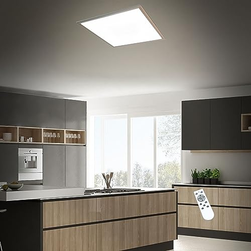 Trango 3026 LED Panellampe 24 Watt *EM* Deckenpanel CCT Farbtemperatur & Helligkeit stufenlos dimmbar 3000K - 6000K inkl. Timer & Nachtlicht-Funktion, Deckenstrahler in Weiß