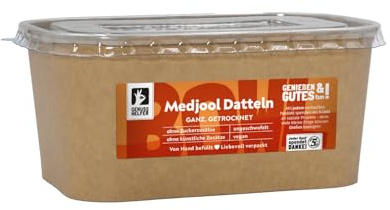 Bremer Gewürzhandel Medjool Datteln, getrocknet, ganz, Trockenfrüchte ohne Zuckerzusatz & ungeschwefelt, 600g Schale