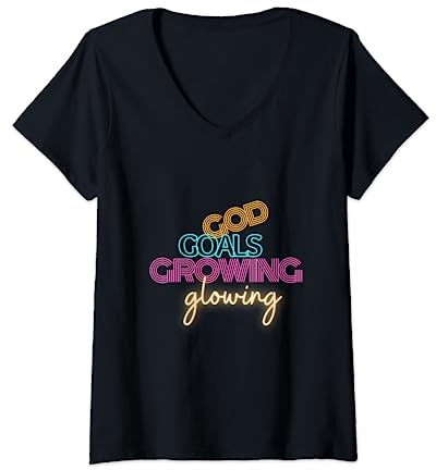 Dieu, objectifs, croissance et rayonnement T-Shirt avec Col en V