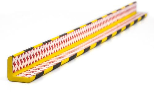 PU Schutzstreifen/Kantenschutz | 100x4x4cm | gelb/schwarz | Eckschutzprofil | selbstklebend | Eckenschutz | Wand | Anfahrschutz