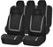 Leenax Enterprises 9 Stück 5-Sitzer Auto Polyester Sitzbezüge Sets, Für Dacia Solenza/Spring Electric/Spring Electric 2000-2023 Wasserdicht Atmungsaktiv rutschfest Schonbezug Satz Zubehör,E/Grey