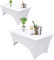 Bea's Party Tischdecke rechteckig elastisch weiß, Tischdecke Party Tisch buffettisch, Spandex Strech Tischdecke Gartentisch 183x76cm Klappbar, Tischdecke rechteckig elastisch (Pack 2)