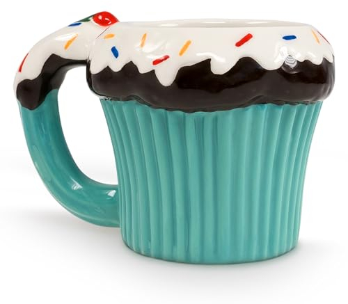 FLUFFY DREAMS Taza de café 3D grande y taza de té de cerámica, pintada a mano, bonita taza de café para fanáticos de muffin, regalo para cumpleaños, escolarización, Navidad, día de San Valentín,