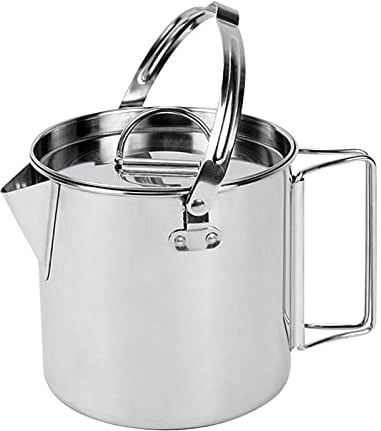 HASMI Coffee Kettle Coffee Kettle 1.2L Stainless Steel Coffee Pot Hanging Pot with Lid Cookware Camp Mug Soup Coffee Pot Water Kettle Easy Carry Coffee Maker