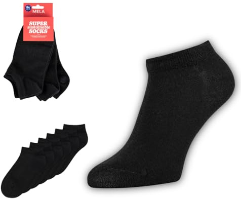 Mela Water Sneakersocken Bio-Baumwolle 6er  Pack - Sneakersocken (35-38, 39-42, 43-46) - Herren & Damen - Nachhaltig & nahtlos - Socken in Weiß Schwarz Grau - Fairtrade, GOTS zertifiziert