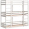 vidaXL Dreifach Etagenbett, Kinderbett ohne Matratze mit Rausfallschutz Leiter, Bettgestell mit Lattenrost, Bett Stockbett Holzbett, Weiß 90x200cm Massivholz Kiefer