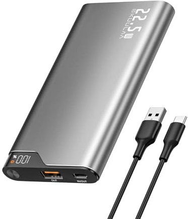 Kuulaa Power Bank iPhone 22.5w 10000mAh Portable Charger Fast Charging Battery Pack with LED Display, Power Bank USB C Input & Output Charging Bank for iPhone16/15/14/13/12, Samsung/Xiaomi/iPad