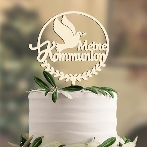 Cake Topper Holz, Torten Topper Tortendeko-Meine Kommunion, Topper Kommunion Dekoration