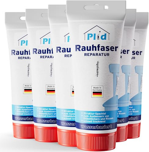 Plid® Spachtelmasse Weiß Innen 1,98kg / Raufaser Reparatur, Bohrloch Füllung - Lösungsmittelfrei, Schnell Trocknend, Leicht Zu Verarbeiten, Fertigspachtel Direkt Aus Der Tube Auftragen und Modellieren