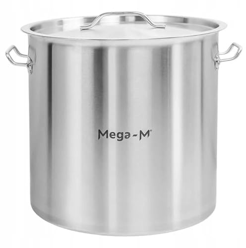 Mega-M Pentola GRANDE a induzione in acciaio inox con coperchio standard (36L)