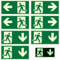 7 Piezas Salida de Emergencia, Película Reflectante Hecha de Polietileno, Izquierda, Derecha e Fondo, Diseño Autoadhesivo, para Hoteles, Escuelas, Edificios de Oficinas (Verde)