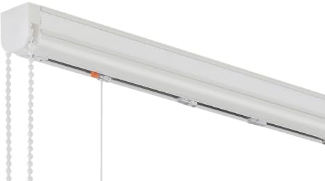 Raffrollo Technik Rollo Schiene ohne Stoff Faltrollo Raffvorhang Raffgardine Raffstore Seitenzugrollo Fensterrollo Türrollo (Breite: 95 cm, Kettenlänge: 125 cm, Bedienseite rechts)