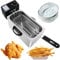 2000W Electric Deep Fryer, Deep Fat Fryer Stainless, 4L Capacity, Easy Cleaning, Temperature Control, Removable Oil Basket,With tinfoil bowl