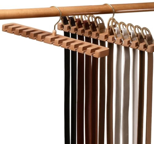 COZERI 2 STK Gürtelhalter für Schrank, Gürtel aufbewahrung,mit 12 Schlitzen | Gürtel Organizer, Aufhänger für Schrank,Platzsparend für Kleiderschrank, geeignet für Gürtel & Krawatten, einfache Aufhängung