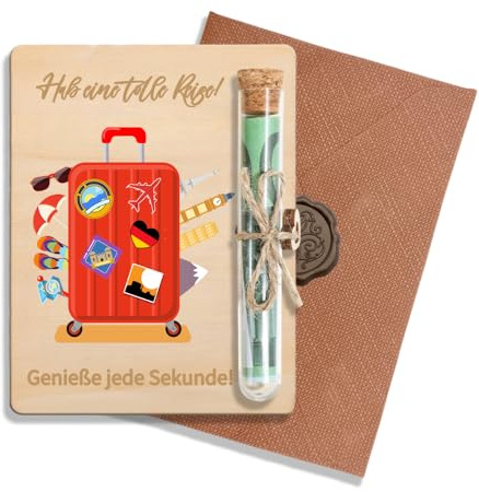 Glamifyr Geldgeschenk Verpackung für Reise,Geldgeschenk Reise,Reisekasse Geschenk,Wunscherfüller Reagenzglas Geschenke für Reisende,Geschenk für Damen Herren,Reisegutschein Verpackung