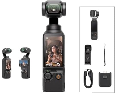 YUNHUOZ Für DJI für Osmo Pocket 3 Vlogging-Kamera mit 1'' CMOS & 4K/120fps Video Gesicht/Objekt 2 Drehbarer Touchscreen Kleine Videokamera(Creator Combo)