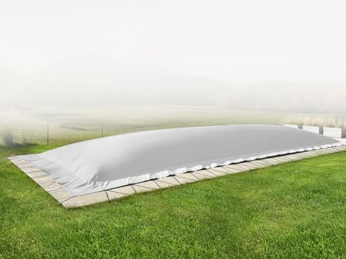 AirDeluxe Telone di copertura gonfiabile rettangolare per piscina, copertura invernale per piscina, colore grigio chiaro, 8 x 4 m