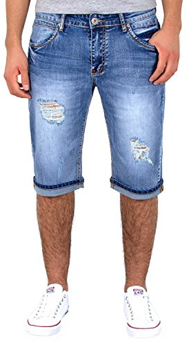 ESRA Herren Jeans Shorts Herren Kurze Hosen Herren Kurze Jeans Hose Bermuda Shorts Sommer Hose AS431