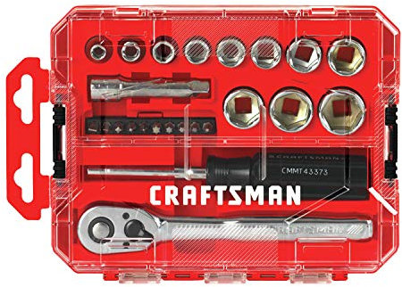 CRAFTSMAN Juego de enchufes, Nano SAE, unidad de 3/8 pulgadas, 24 piezas (CMMT12012)