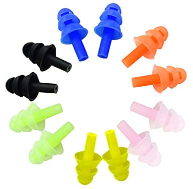 6 Pairs Reusable Silicone Swimming Earplugs Soft and Flexible Ear Plugs for Swimming, Learning, Hearing Protection, Concerts, Airplanes, Shooting, etc..