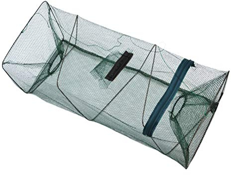 Gutyan Faltbarer Fishing Köderfischreuse Fisch-Reuse Krebsreuse Fisch Fischernetz Trap Network Faltbare Fischernetz Tackle Metall Nylon