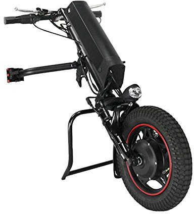 GMtes Rollstuhl Elektro Traktor Rollstuhlzuggerät Rollstuhl Zuggerät, Handcycle Handbike DIY Elektro-Rollstuhl Umrüstsätze-Antriebskopf für Behinderte Auto,10.4Ah