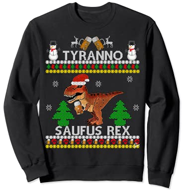 lustiges weihnachts ugly sweater Outfit tyrannosaufus rex Sweatshirt