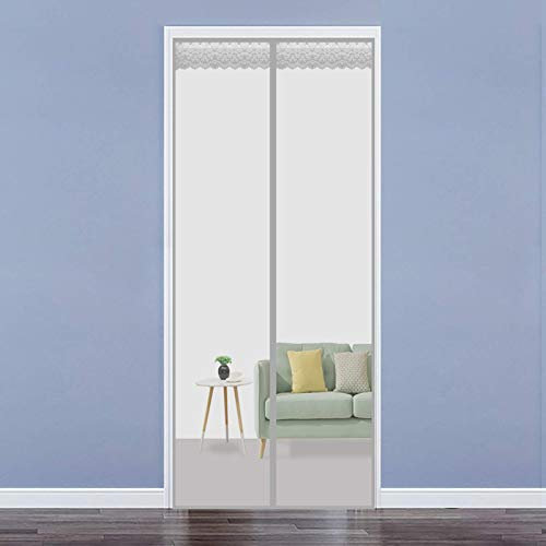 AMZERO Zanzariera Finestra Magnetica, 120x240cm Zanzariere a Rullo Adsorbimento Magnetico Chiudi Automaticamente per Porte d'IngressoPorte Cortili, Grigio