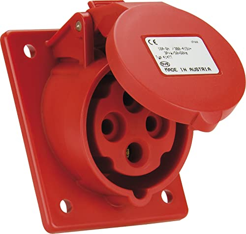 SIROX® Prise encastrable CEE IP 44 4 broches 400 V 6 h oblique courant 16 A rouge