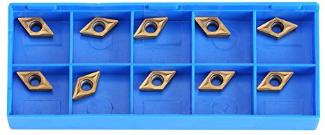 10 Pezzi Inserto in carburo di CNC, Utensile per tornio con lama in metallo duro CNC con scatola, per acciaio, finitura in acciaio inossidabile (0,51 x 0,28 x 0,10 pollici)
