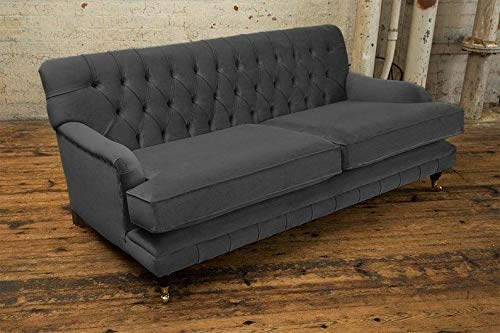 jvmoebel Chesterfield Grau Couch Sofa Polster 3 Sitzer Couchen Sitz Garnitur Sofas Neu