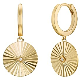 NOELANI Creolen 925 Sterling Silber Damen Ohrschmuck, mit Zirkonia synth., 2,5 cm, Gold, Kommt in Schmuck Geschenk Box, 2031649