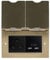 Soho Lighting Brushed Brass Screwless Double Floor Outlet 13Amp Plug Socket & USB Charger - Black Insert for Hotels, Homes & Offices