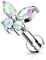 beyoutifulthings 1 Knorpel Ohr-Stecker Zirkonia Schmetterling 8 mm Länge Silber Regenbogen Cartilage Labret Piercing-s Edelstahl Schraub-Verschluss