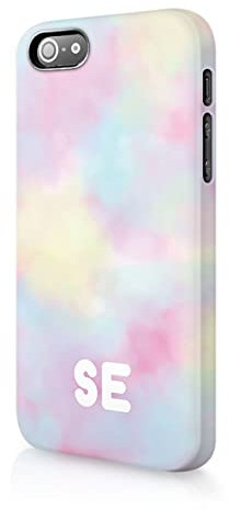 Tirita Personalised Phone Case Cover Compatible with iPhone 5 / 5s / SE 2016 - [08 - Rainbow Sky Colourful Fluffy]