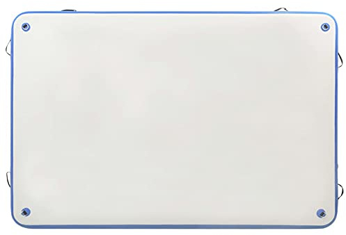 Aufblasbare Schwimmmatte Blau und Weiß 200x150x15 cm schwimmende Plattform Sonnenbaden Seepartys für Wasserspaß