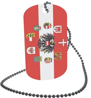U24 Dog Tag Erkennungsmarke ID Tag an Kette Flagge Österreich Adler 9 BL Wappen Alu 30 x 50 mm