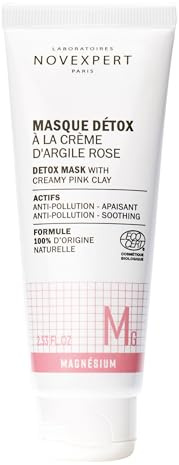 NOVEXPERT Detox Maske mit Creamy Pink Clay, 75ml Reinigende Detox-Maske aus der Magnesium-Linie