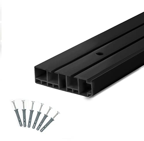 Seiletech.de GARDINENSCHIENE – 180cm – PVC – 2-läufig – schwarz – inkl. Befestigungsmaterial – 1,8m (2 x 90cm + Verbinder) – Gardinen Schiene Vorhangschienen