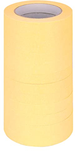 verpacking Kreppband 50 m lang Malerkrepp Malerband, Breite 19 mm Abdeckband Klebeband Malerabdeckband Malerklebeband Handwerkerband (12 Rollen)