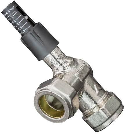 Kudos-Trading - 22mm Automatic Bypass Valve Angle Differential by-Pass Diverter Valve Compression Connections for Central or Underfloor Heating Systems