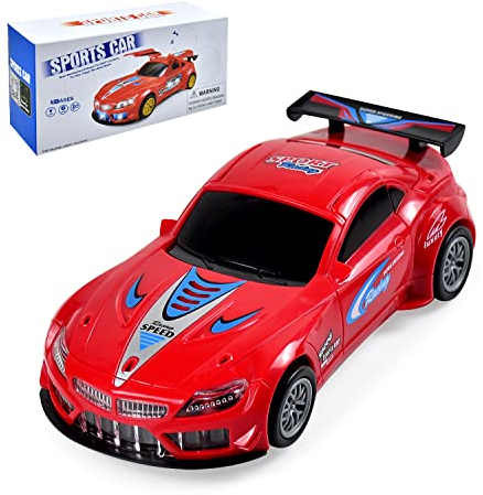 THISMY Transform Car Toy with Light and Sound, 1:36 Car Toy for 3+ Years Old Boy and Girl Gift, Red, YJ388-27