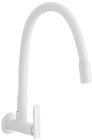 Rubinetto solo Acqua Fredda a Muro Bianco Ottone Rubinetto da Parete