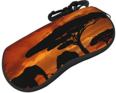 ASEELO Brillenetui Wild Zoo Brillenetui Weiches Sonnenbrillenetui Neopren Reißverschluss Brillenetui für Damen Herren, elefant, glasses case