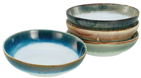 CreaTable, 17547, Serie Cascade, 4-teiliges Geschirrset, Poke Bowl Set aus Steinzeug, spülmaschinen- und mikrowellengeeignet, Qualitätsproduktion